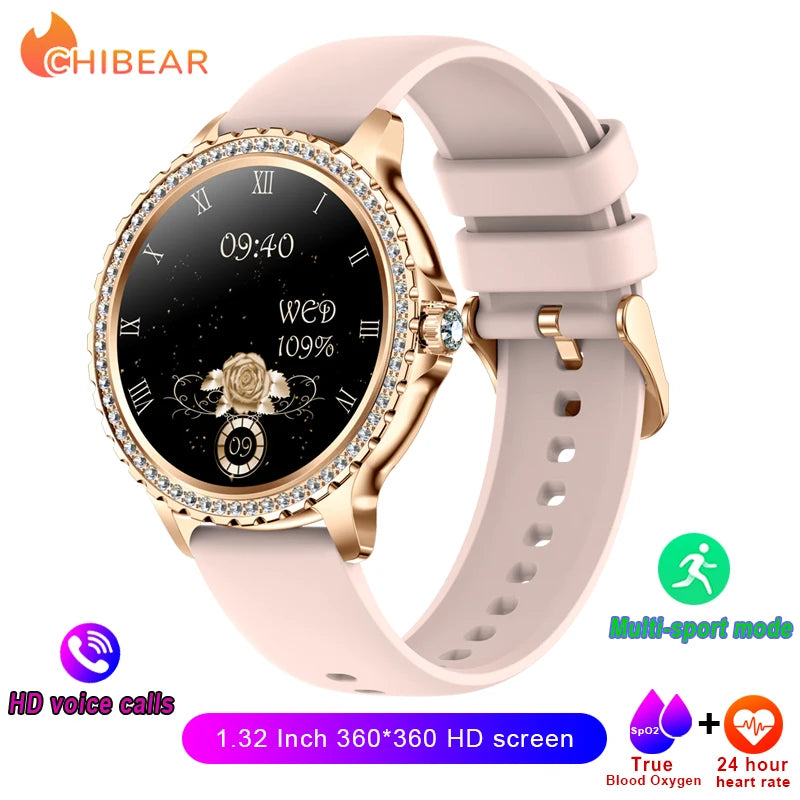 2025 New Fashion Women Bluetooth Call Smart Watch 1.32" AMOLED 360*360 HD screen