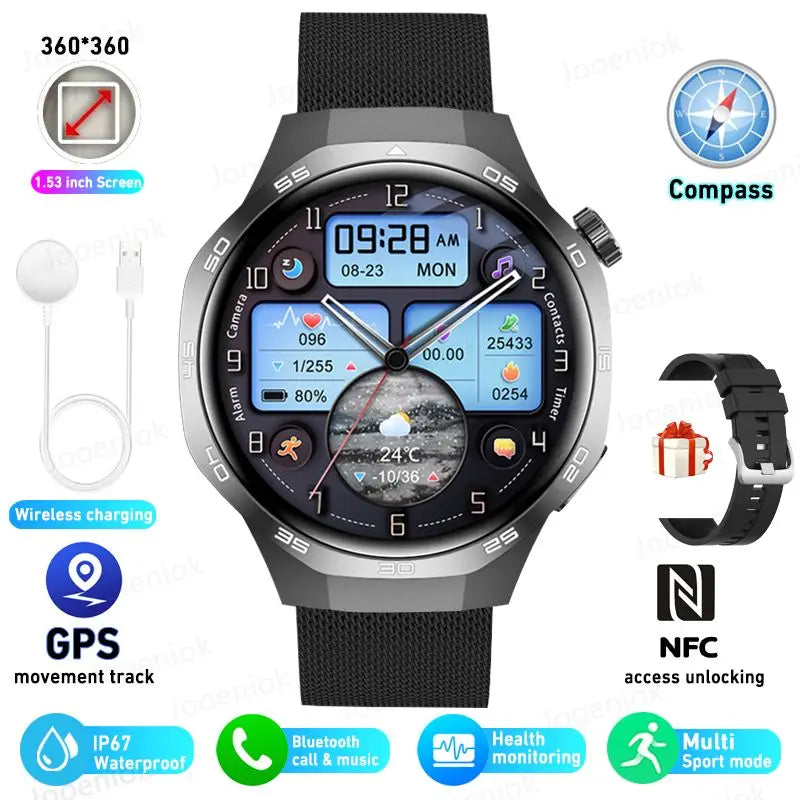 For HUAWEI Watch 5 PRO Upgrade Smart Watch Men GT5 Pro AMOLED HD