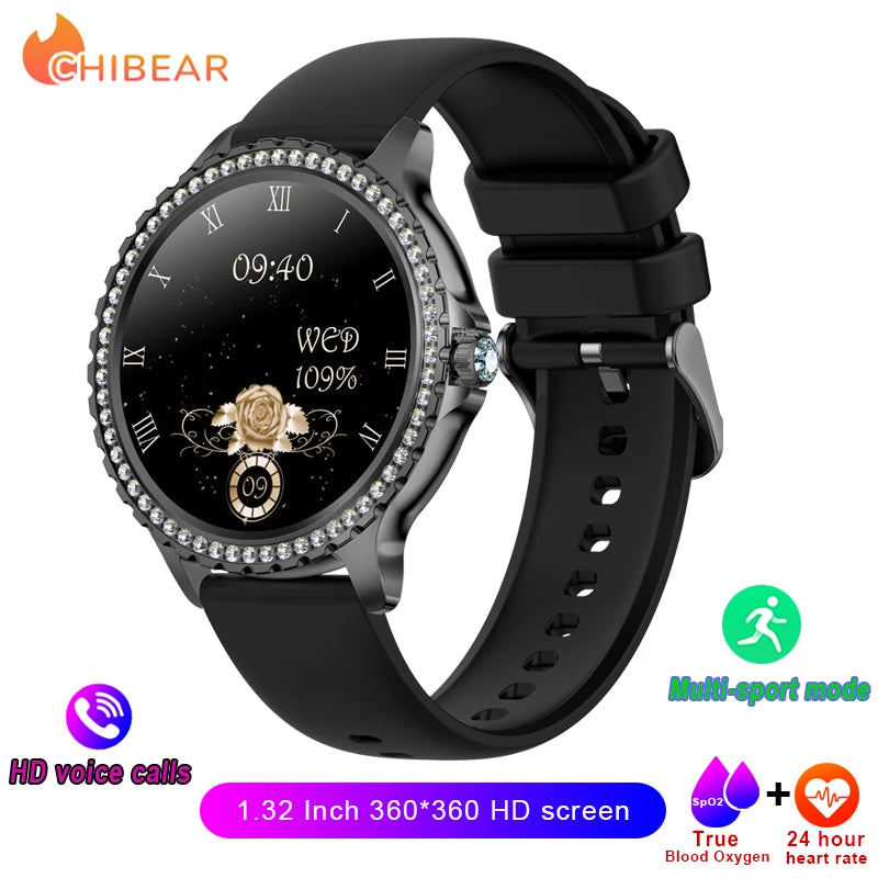 2025 New Fashion Women Bluetooth Call Smart Watch 1.32" AMOLED 360*360 HD screen