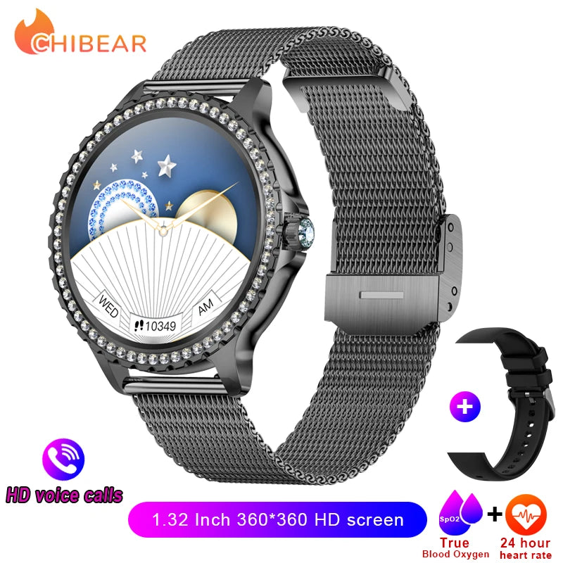 2025 New Fashion Women Bluetooth Call Smart Watch 1.32" AMOLED 360*360 HD screen