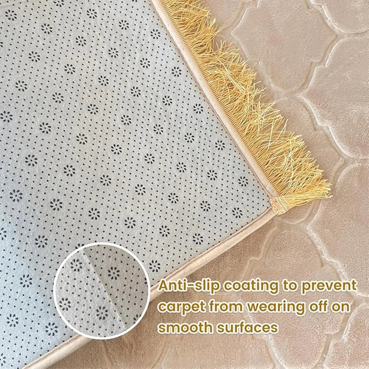 Thickened sponge soft tassel prayer mat easy to carry embossed prayer mat suitable for a variety of scenarios