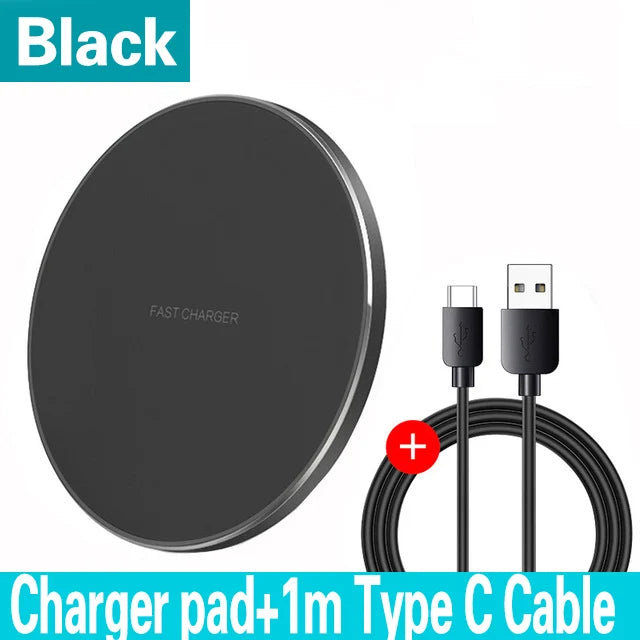 Fast Wireless Charger Pad for iPhone 15 14 13 12 11 Pro Max Samsung Galaxy S24 S23 S22 S20  Wireless 
100W