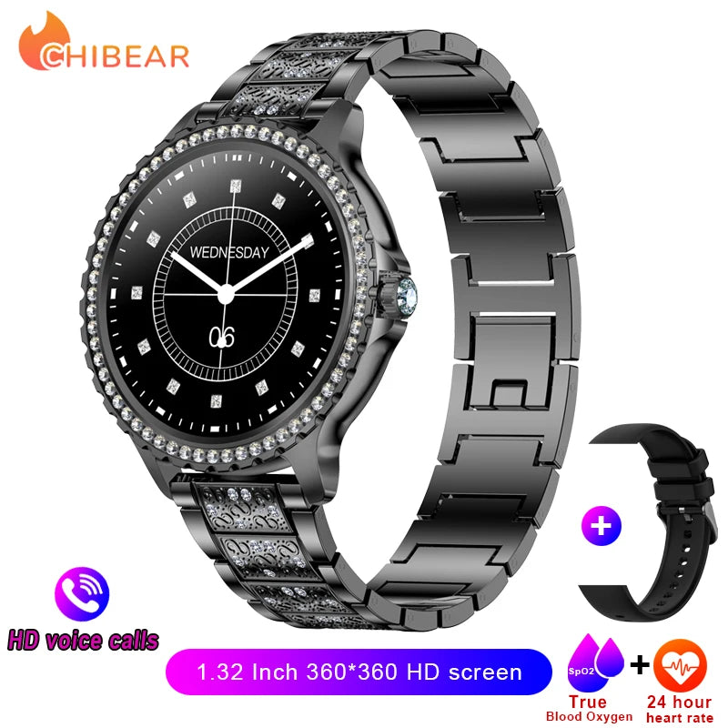 2025 New Fashion Women Bluetooth Call Smart Watch 1.32" AMOLED 360*360 HD screen