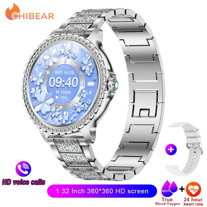 2025 New Fashion Women Bluetooth Call Smart Watch 1.32" AMOLED 360*360 HD screen