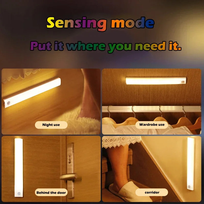 LED Motion Sensor Light Wireless LED Night Light Type C Rechargeable t For Kitchen