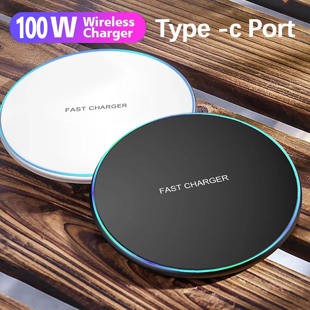 Fast Wireless Charger Pad for iPhone 15 14 13 12 11 Pro Max Samsung Galaxy S24 S23 S22 S20  Wireless 
100W