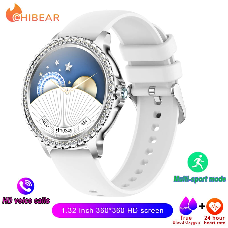 2025 New Fashion Women Bluetooth Call Smart Watch 1.32" AMOLED 360*360 HD screen