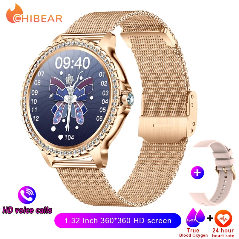 2025 New Fashion Women Bluetooth Call Smart Watch 1.32" AMOLED 360*360 HD screen